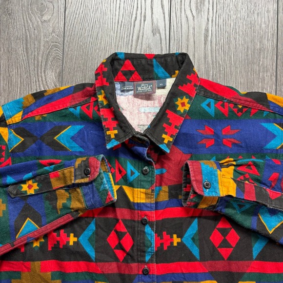Woolrich Other - Vintage Woolrich Mens XL Southwestern Aztec Flannel Shirt Made USA Multi Color